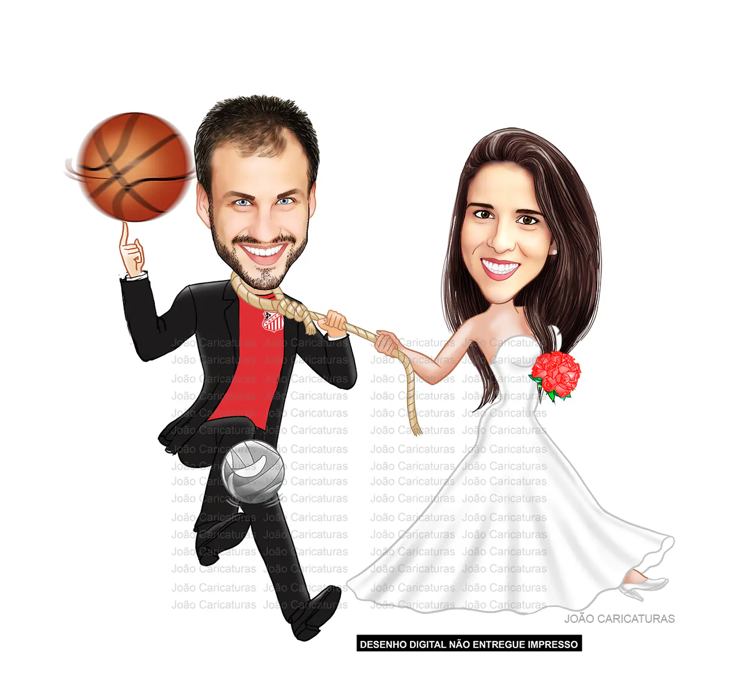 Caricatura Personalizada de Casal para Casamento | Noivos em Estilo Premium 1