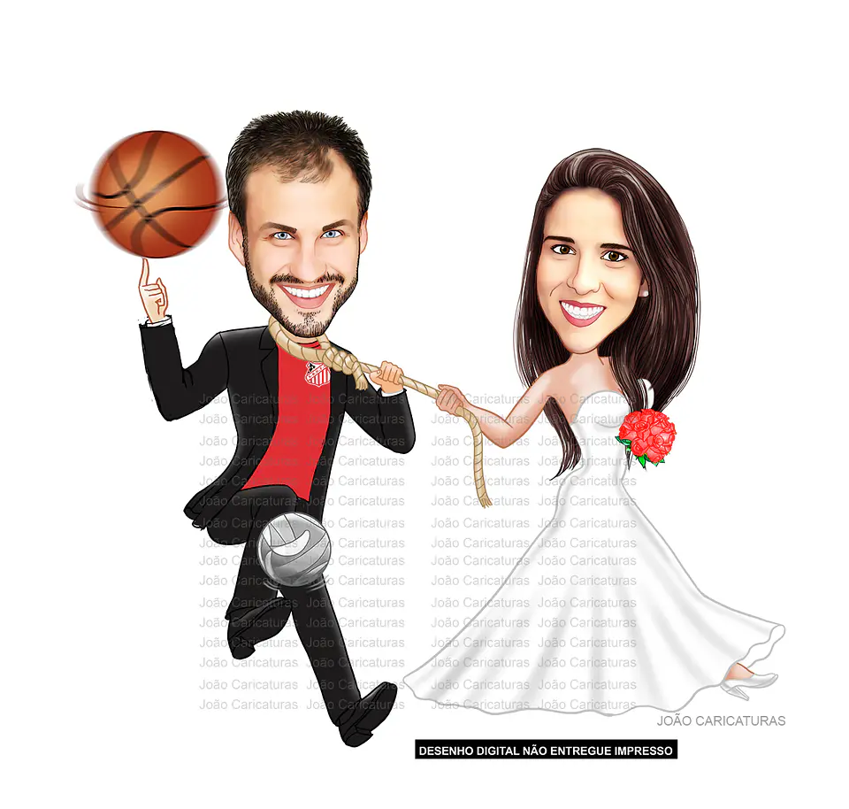 Caricatura Personalizada de Casal para Casamento | Noivos em Estilo Premium 1