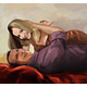 caricaturas Pintura Realista casal deitados abraçando apaixonados sensual romântica  digitais delicados imitando tela a óleo