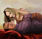 caricaturas Pintura Realista casal deitados abraçando apaixonados sensual romântica  digitais delicados imitando tela a óleo - Thumbnail 1
