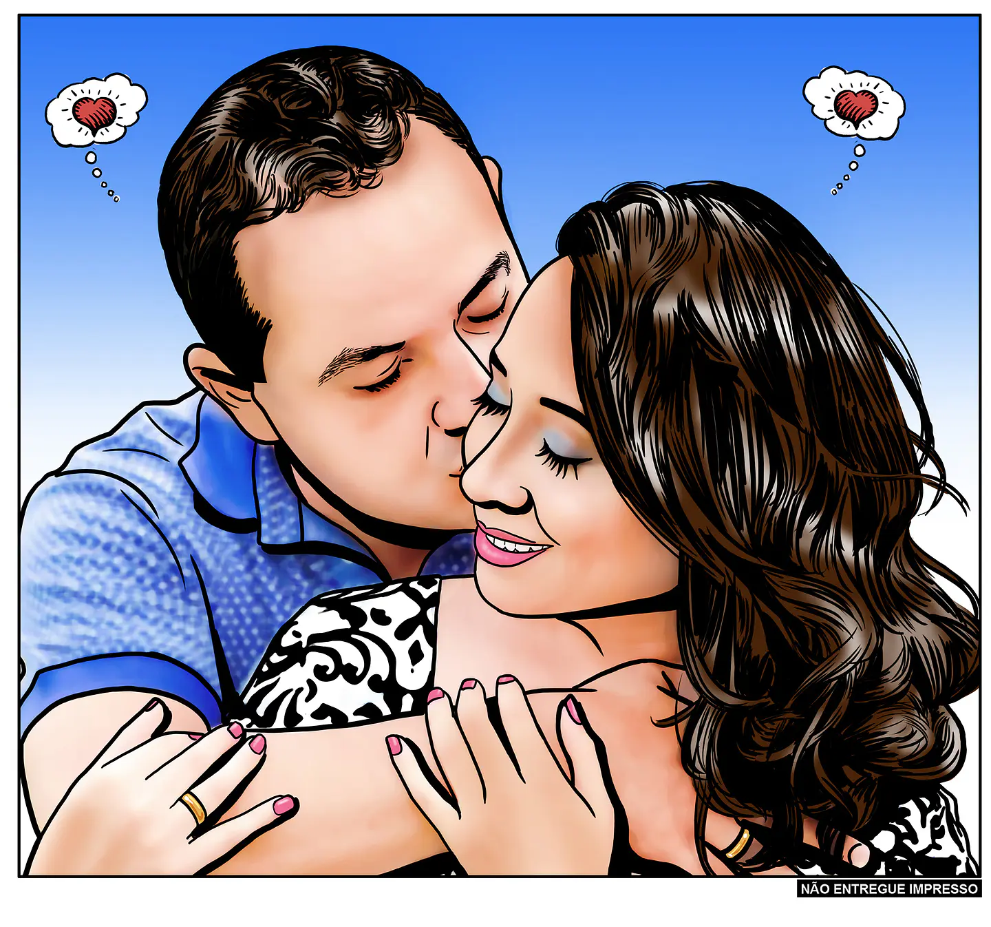Desenhos Digitais Super Personalizados no Estilo História em Quadrinhos um belo presente que surpreende. Encomende o seu agora! 5