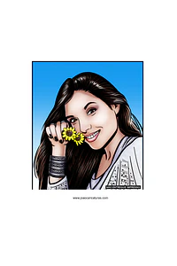 Desenhos e caricatura linda de rosto mulher mãe tia irmã  hq traço com cor presente de namoro crush quadro banner presente moderno boa idéia fino surpresa melhor  idéia aniversário bodas