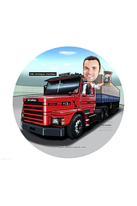 Caricatura de Motorista de Caminhão – Presente Criativo para Homem