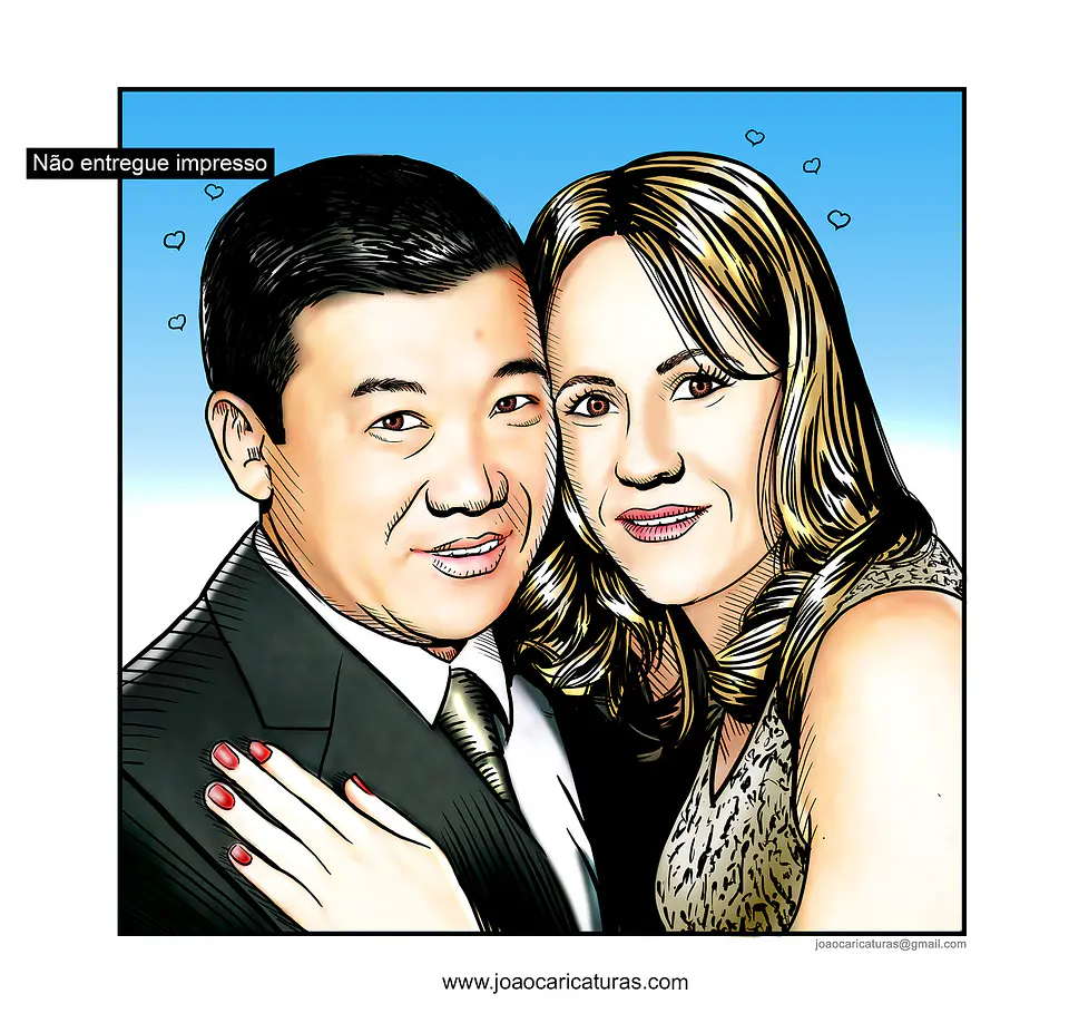 Desenhos Digitais Super Personalizados no Estilo História em Quadrinhos um belo presente que surpreende. Encomende o seu agora! 6