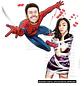 Caricatura digital de casal namorados namoro abraçados aniversário festa presente luar príncipe juntinhos crush moderna realista, caprichada rosto normal natura traços perfeitos vinho Santos  - Thumbnail 5