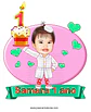 Caricatura aniversário bebê menina sorridente roupinha chápeu Mundo de Bita realista bolinho 1 aninho p imprimir banner angelical delicada presentear arte ilustração  - Thumbnail 2