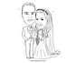 Caricatura casal  traço sem cor corel casamento noivo noiva drone controle remoto vetor vetorial 1 cor  brindando divertida - Thumbnail 5
