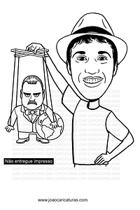 Desenhos e caricatura linda de rosto em traço preto homem marido esposo hq traço com cor presente  quadro banner presente moderno boa idéia fino surpresa melhor  idéia aniversário marionete