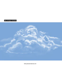 Desenho de nuvens imitando rostos,nuvens com caras, céu com nuvens ,cloud (valor por pessoa desenhada)