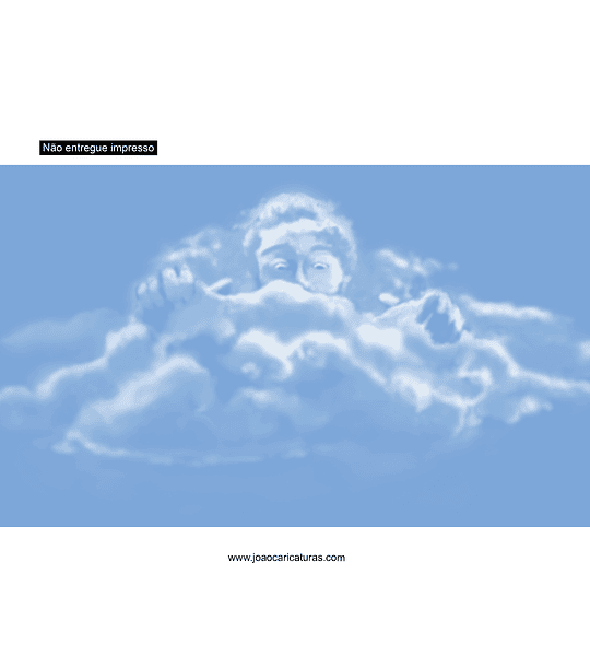 Desenho de nuvens imitando rostos,nuvens com caras, céu com nuvens ,cloud (valor por pessoa desenhada)
