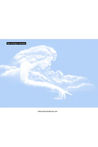 Desenho de nuvens imitando rostos,nuvens com caras, céu com nuvens ,cloud (valor por pessoa desenhada)