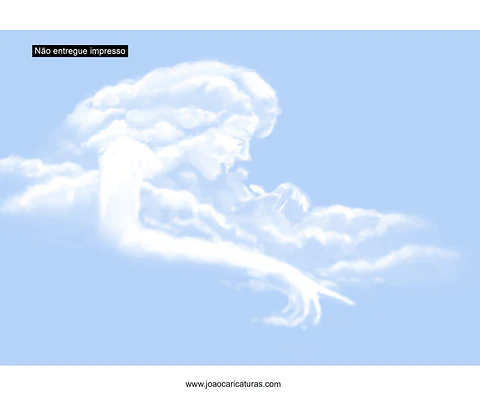 Desenho de nuvens imitando rostos,nuvens com caras, céu com nuvens ,cloud (valor por pessoa desenhada)