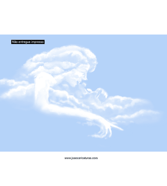 Desenho de nuvens imitando rostos,nuvens com caras, céu com nuvens ,cloud (valor por pessoa desenhada)