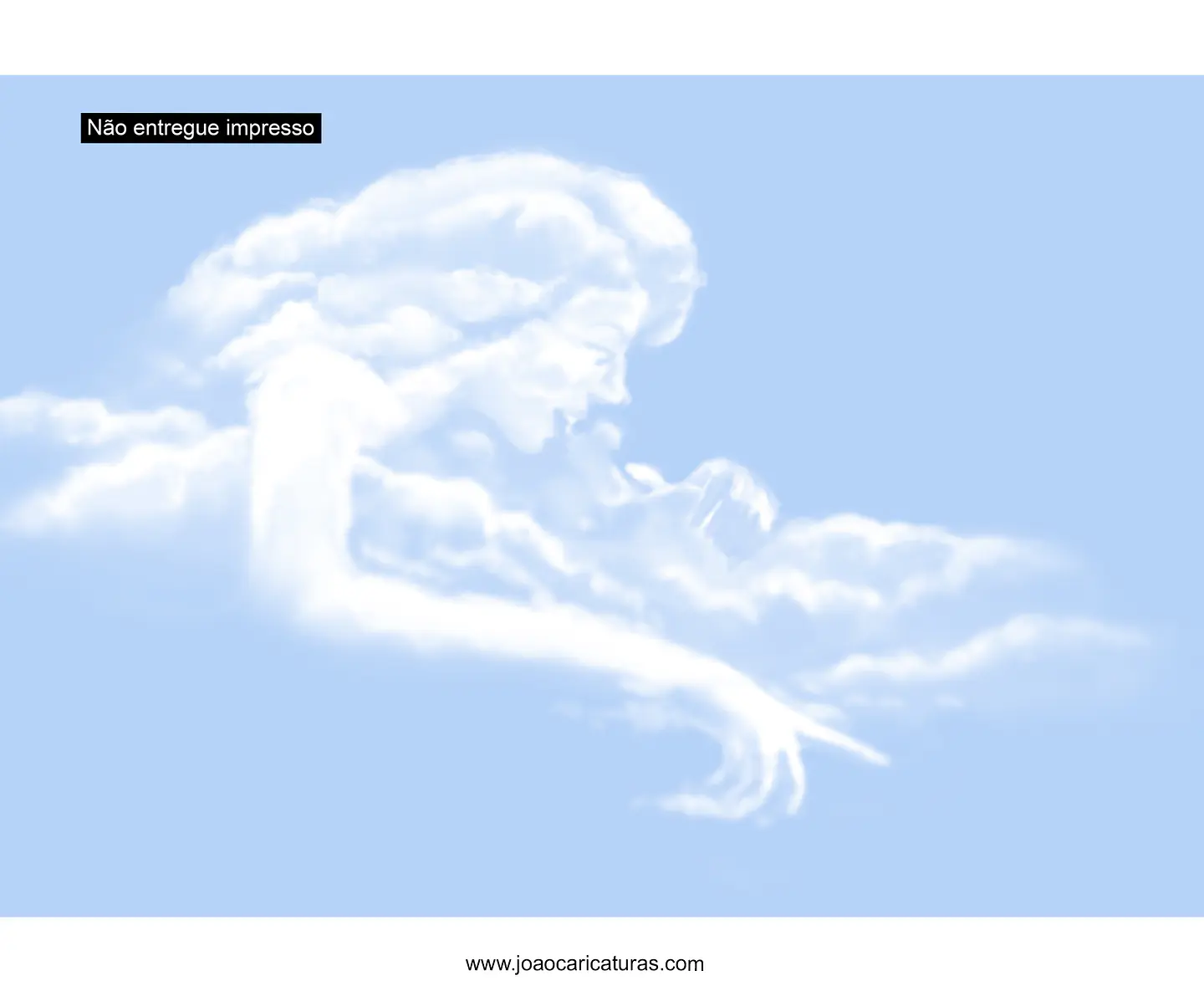 Desenho de nuvens imitando rostos,nuvens com caras, céu com nuvens ,cloud (valor por pessoa desenhada) 2