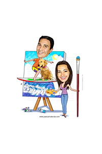Caricatura digital de casal namorados namoro abraçados aniversário festa presente luar príncipe juntinhos crush moderna realista, caprichada rosto normal natura traços perfeitos vinho Santos 