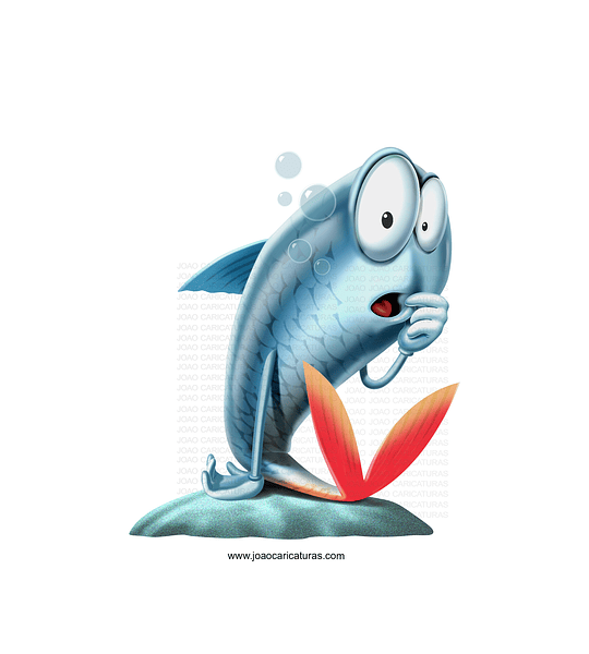 Criação de desenho de personagem peixe lambari, pesca, peixinho, fish, elefante, bichos, animais