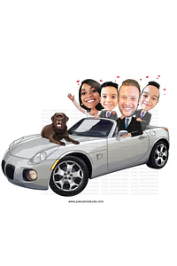 Caricatura digital (preço por pessoa) paisagem, avô, bebê, família, carro, pessoas, dirigindo, novo, cão, pet, filhos, sport, carrão, viajando, unidos, torcedores, palmeiras, pai falecido