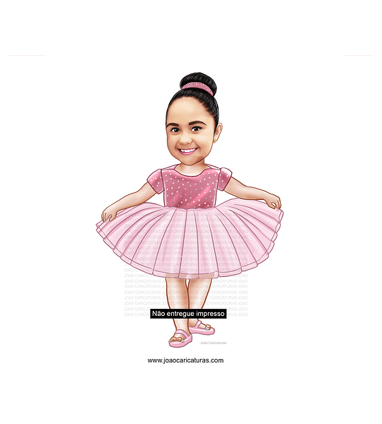 Caricatura criança aniversário menina linda bailarina