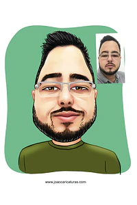 Caricatura digital engraçada com distorção de rosto narizão  caricatas divertidas