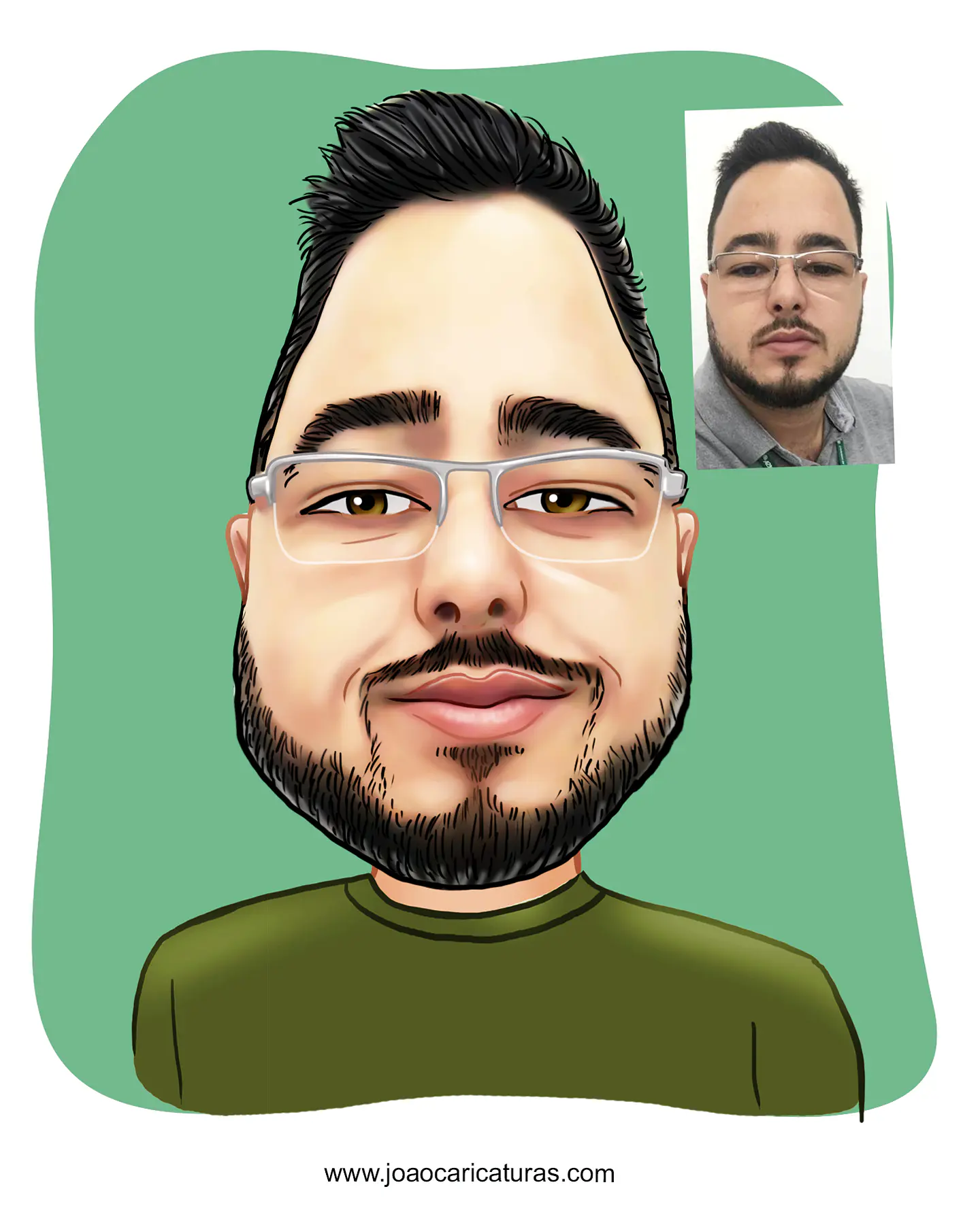 Caricatura digital engraçada com distorção de rosto narizão  caricatas divertidas 2