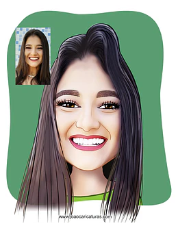 Caricatura digital engraçada com distorção de rosto narizão  caricatas divertidas