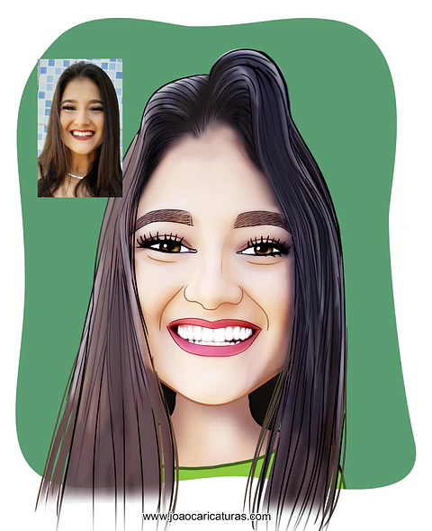Caricatura digital engraçada com distorção de rosto narizão  caricatas divertidas