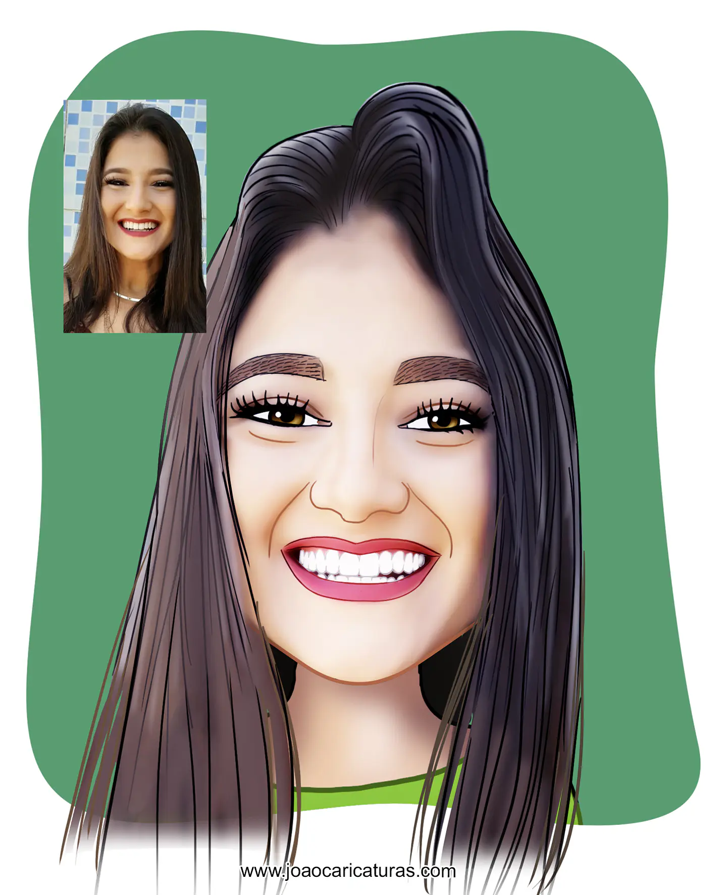 Caricatura digital engraçada com distorção de rosto narizão  caricatas divertidas 1