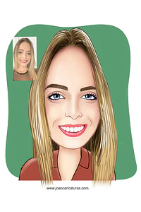 Caricatura digital engraçada com distorção de rosto narizão  caricatas divertidas