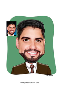 Caricatura digital engraçada com distorção de rosto narizão  caricatas divertidas alegres