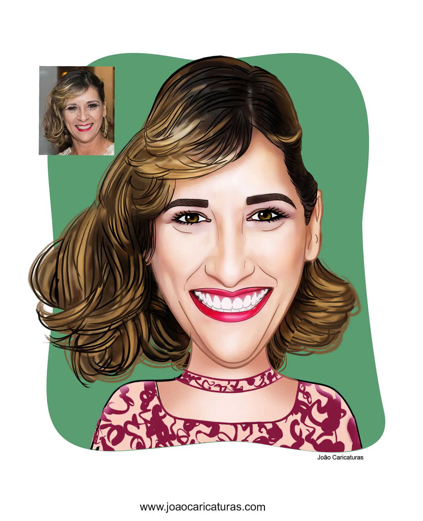 Caricatura digital engraçada com distorção de rosto narizão  caricatas divertidas alegres 3