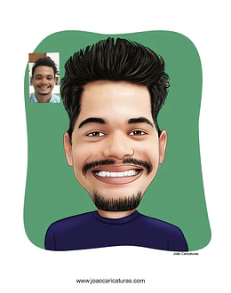 Caricatura digital engraçada com distorção de rosto narizão  caricatas divertidas alegres