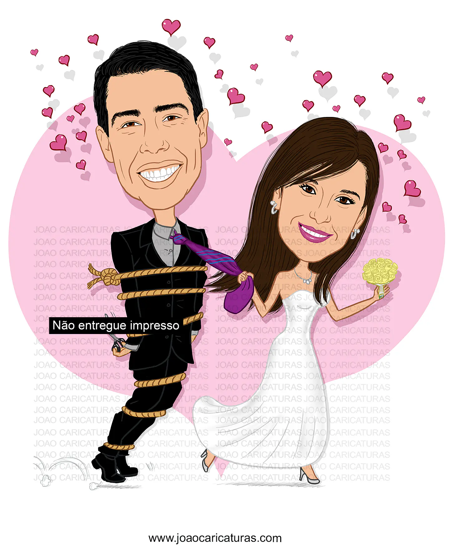 Caricatura Personalizada de Casal para Casamento | Noivos em Estilo Premium 4