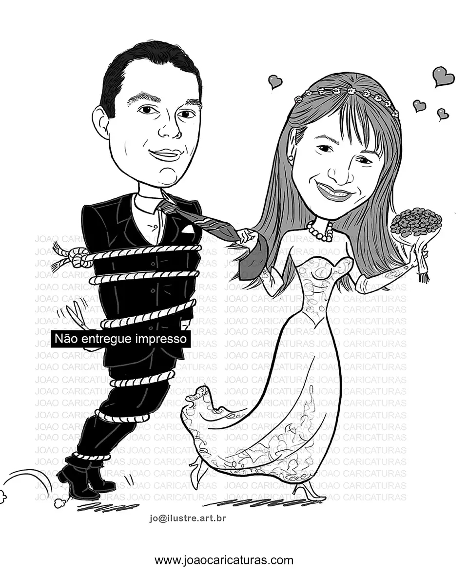 Caricatura Personalizada de Casal para Casamento | Noivos em Estilo Premium 5