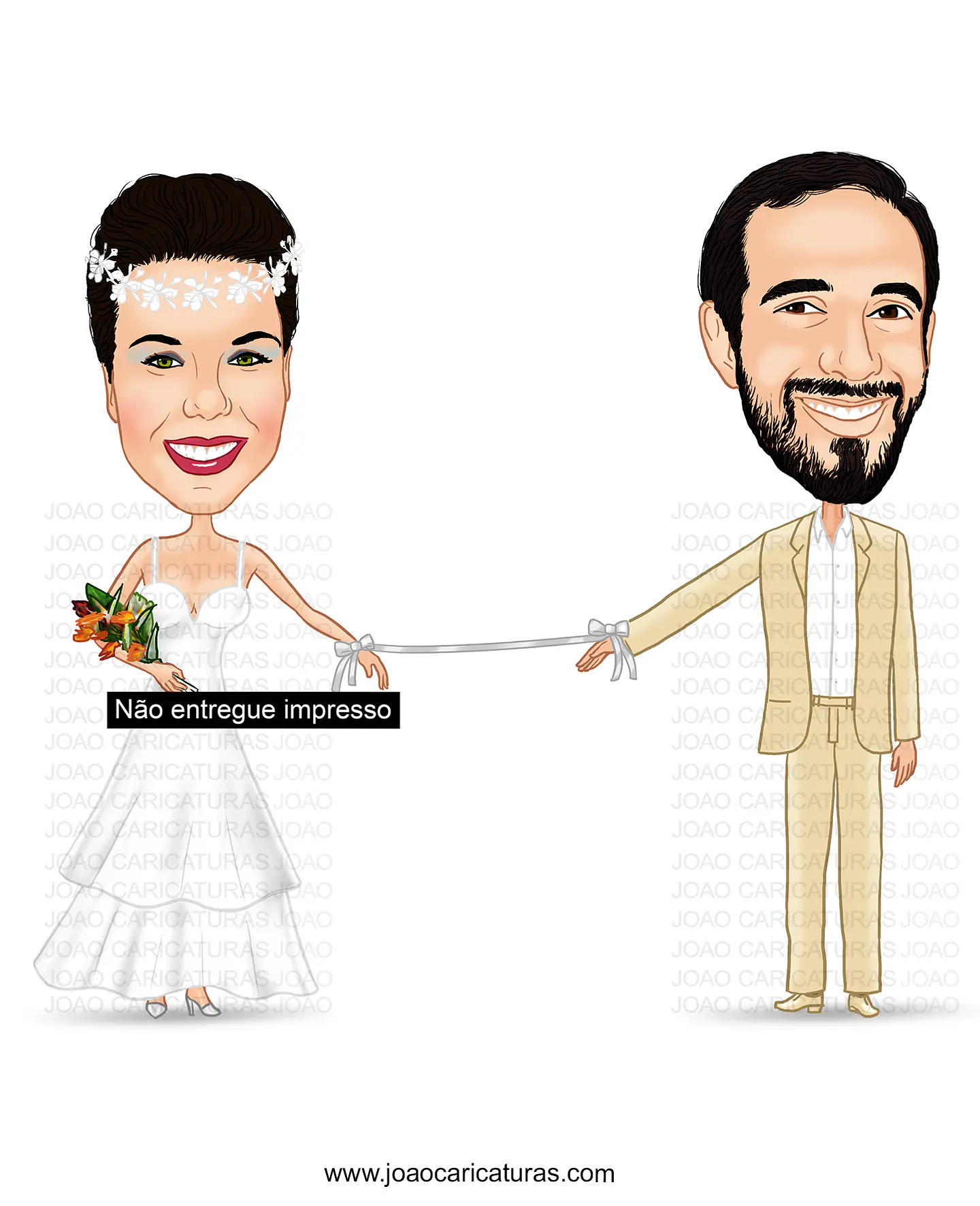 Caricatura Personalizada de Casal para Casamento | Noivos em Estilo Premium 6