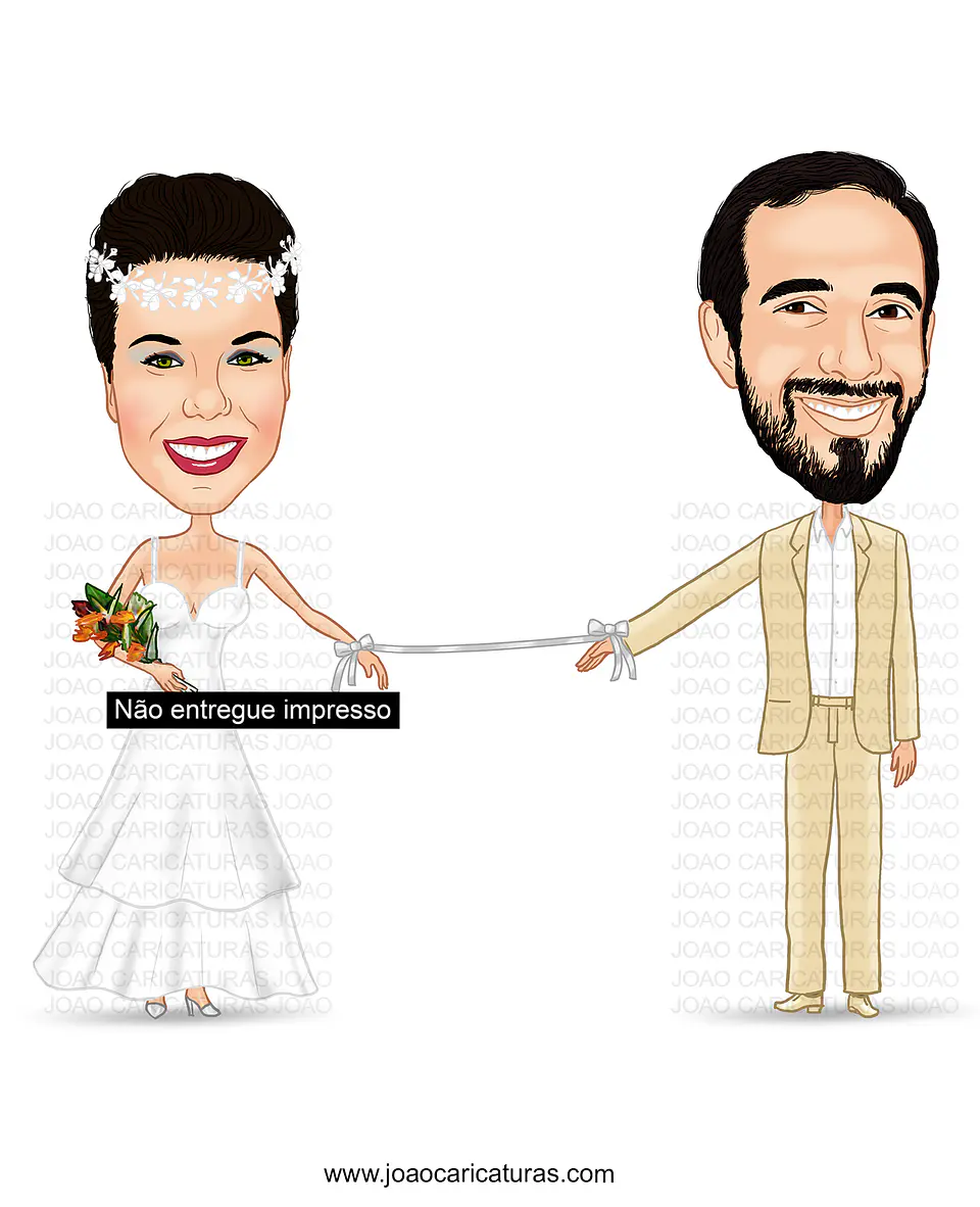 Caricatura Personalizada de Casal para Casamento | Noivos em Estilo Premium 6