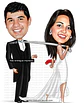 Caricatura Personalizada de Casal para Casamento | Noivos em Estilo Premium - Thumbnail 7