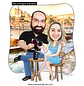 Caricatura Casal Personalizada com Profissões e Cenários Especiais - Thumbnail 2