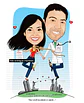 Caricatura Casal Personalizada com Profissões e Cenários Especiais - Thumbnail 1