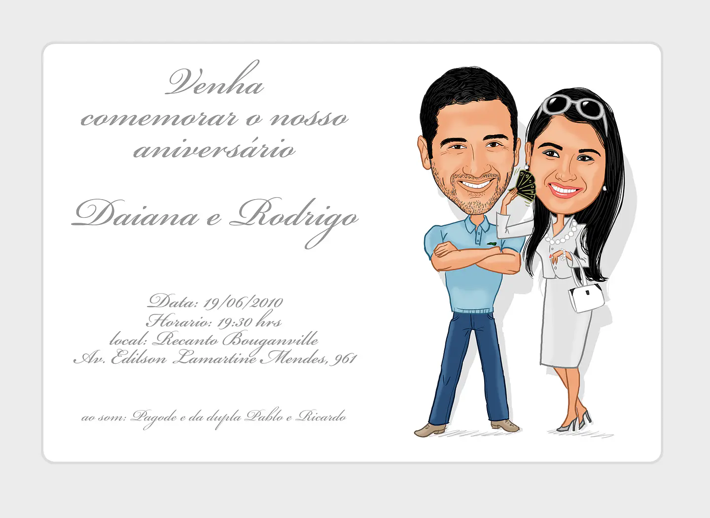Caricatura para convite de aniversário duplo irmãos, namorados, chique,luxo,rica 1