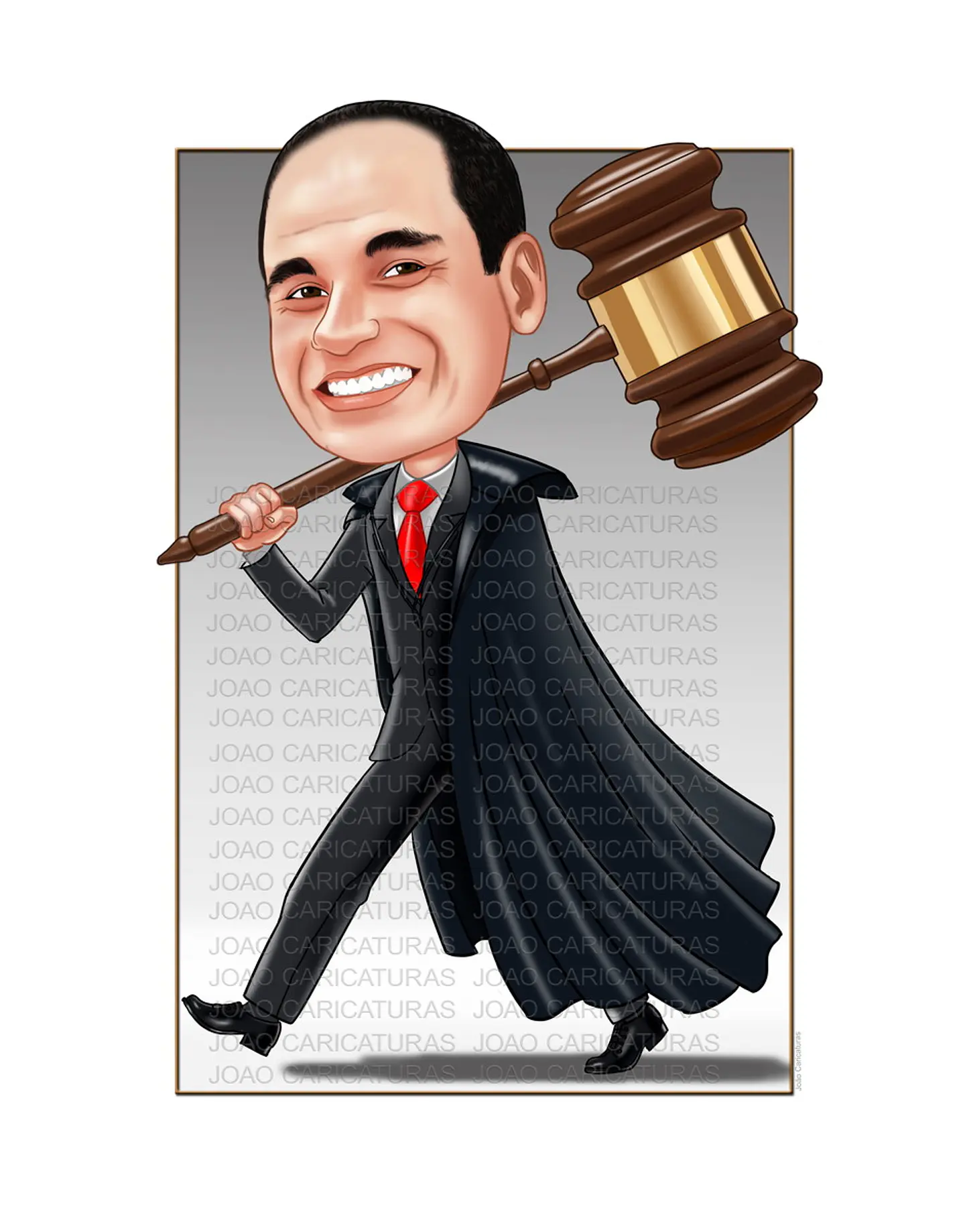 Encomende caricatura, juiz, profissão, toga, supremo, tribunal, martelo,justiça, oficial, leis, julgando, ministério justiça, desembargador, advogado, desenho realista, arte, aniversário, presente  2