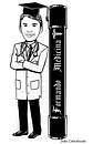 caricaturas digitais de homem rapaz desenho beca bota chápeu, Fomandos universitários diplomados formados formatura agronomo traço preto sem cor  - Thumbnail 1