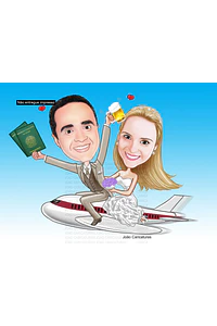 Caricatura Casal Lua de Mel – Desenho Personalizado
