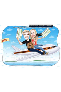 Caricatura Casal Lua de Mel – Desenho Personalizado