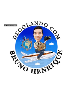 Logomarca com caricatura homem avião agencia passagens pontos turisticos globo mundo logo voando