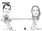 Caricatura casal  traço sem cor corel casamento, noivo, noiva, vetor, vetorial, 1 cor,  brindando, divertida, puxando pela corda, acorrentado, abraçado marido esposa - Thumbnail 1