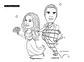 Caricatura casal  traço sem cor corel casamento, noivo, noiva, vetor, vetorial, 1 cor,  brindando, divertida, puxando pela corda, acorrentado, abraçado marido esposa - Thumbnail 2
