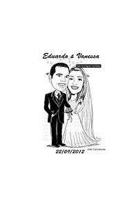Caricatura casal  traço sem cor corel casamento, noivo, noiva, vetor, vetorial, 1 cor,  brindando, divertida, puxando pela corda, acorrentado, abraçado marido esposa