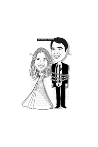 Caricatura casal  traço sem cor corel casamento, noivo, noiva, vetor, vetorial, 1 cor,  brindando, divertida, puxando pela corda, acorrentado, abraçado marido esposa