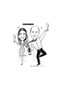 Caricatura casal  traço sem cor corel casamento, noivo, noiva, vetor, vetorial, 1 cor, correndo, noivo atrasado,noiva brava, igreja, altar, rolo macarrão, puxando gola,puxando corda,moto, brindando,