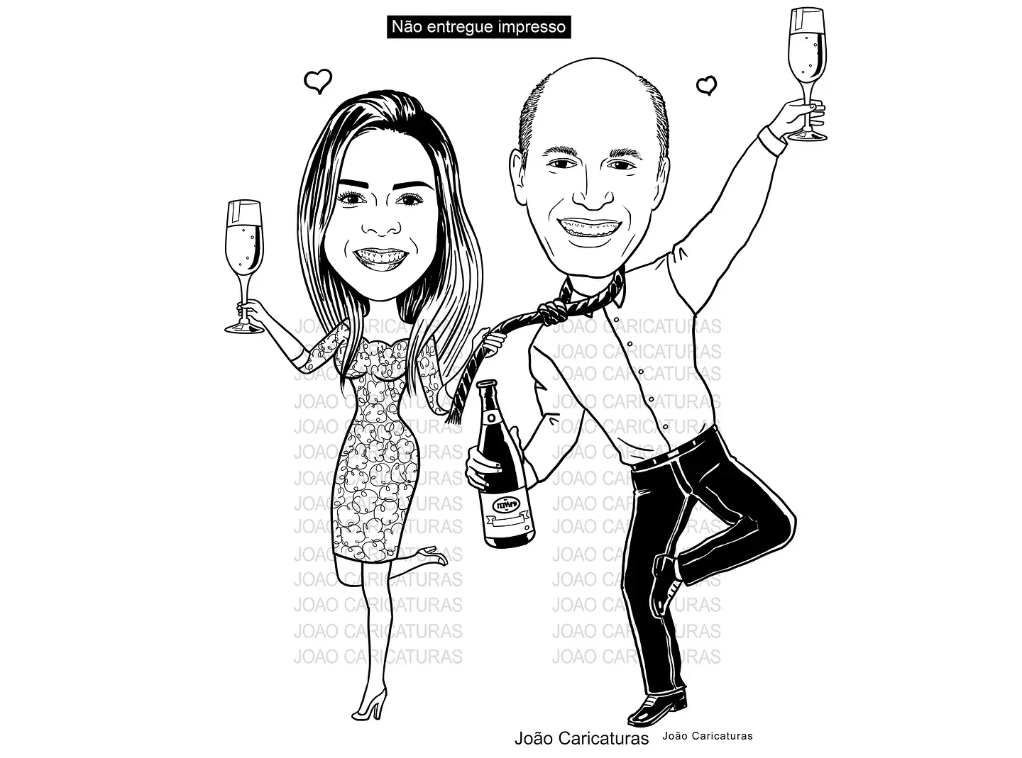 Caricatura casal  traço sem cor corel casamento, noivo, noiva, vetor, vetorial, 1 cor, correndo, noivo atrasado,noiva brava, igreja, altar, rolo macarrão, puxando gola,puxando corda,moto, brindando, 2